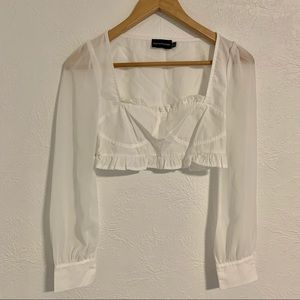 Pretty Little Thing long sleeve crop top size 0